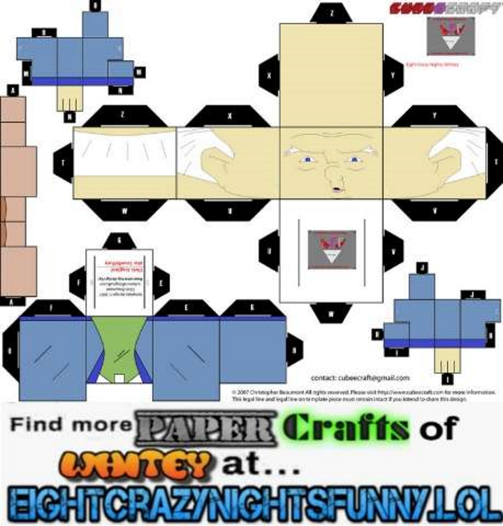 A print out paper craft of Whitey Duvall